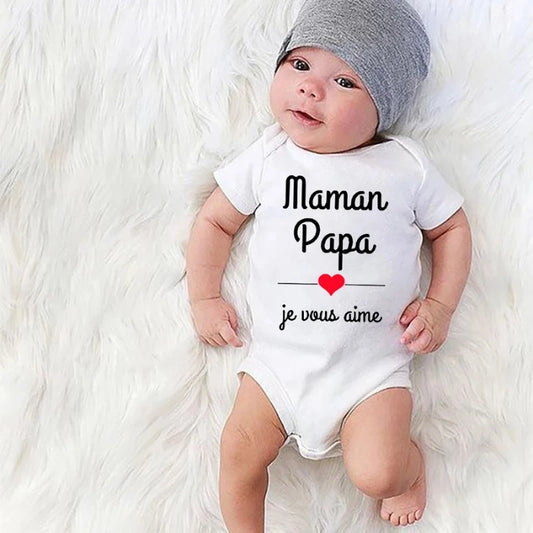 Body bébé personnalisé "Maman, Papa je vous aime"