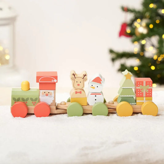 Train Montessori de Noël en bois