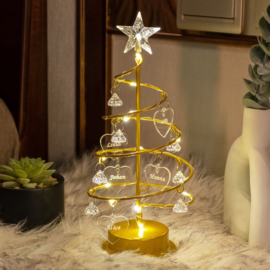 Sapin de Noël LED avec prénoms gravés